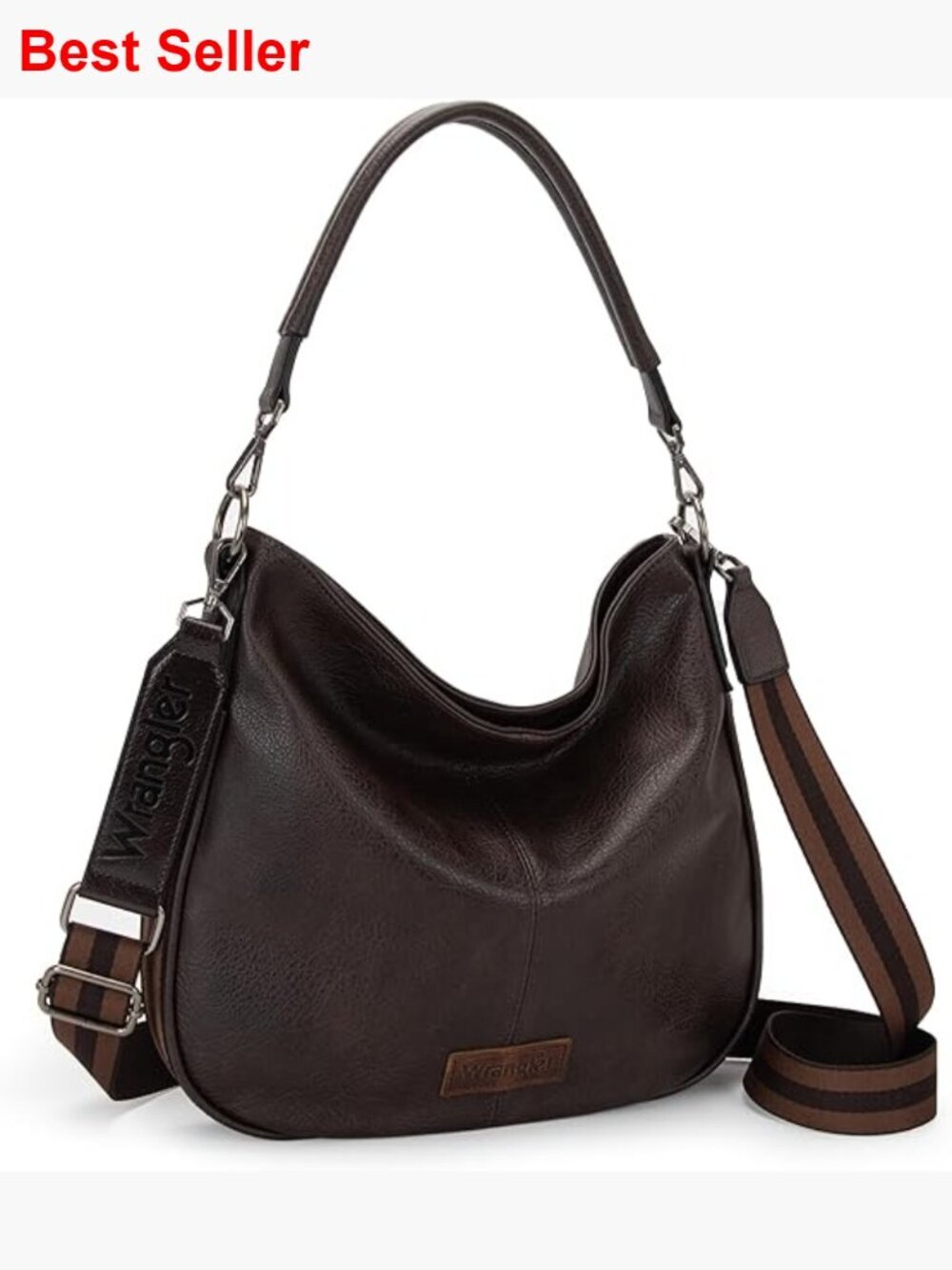 Vegan Leather Hobo Bag Crossbody Purse with Adjustable Strap